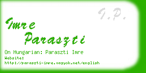 imre paraszti business card